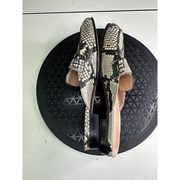 J.Crew Academy Embossed Leather Snakeskin Penny Loafer Mules Size 7 - Picture 5 of 9